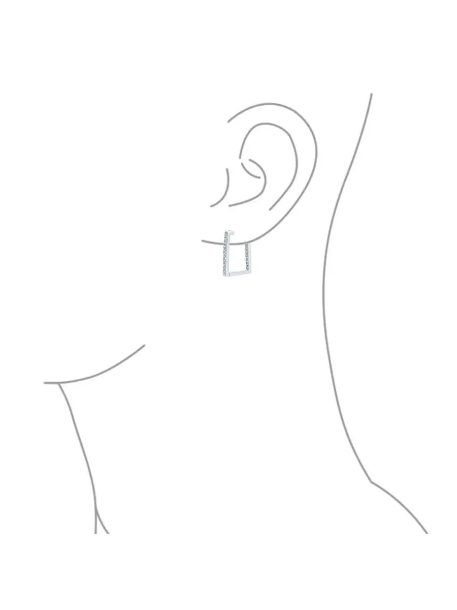 Серьги-кольца с геометрическим принтом, 14K позолота, серебро 925 пробы Bling Jewelry — изображение 2 из 4, оттенок серый