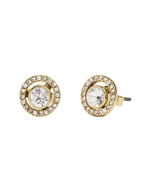 Серьги-Гвоздики с ореолом из искусственных камней Coach