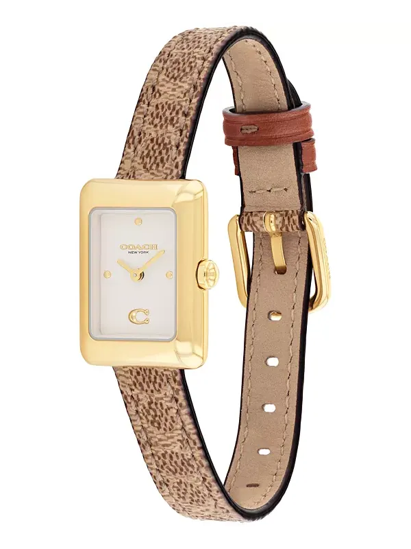 Женские часы Mara с коричневым кожаным ремешком, 19 x 26 мм Coach — изображение 3 из 4, оттенок коричневый