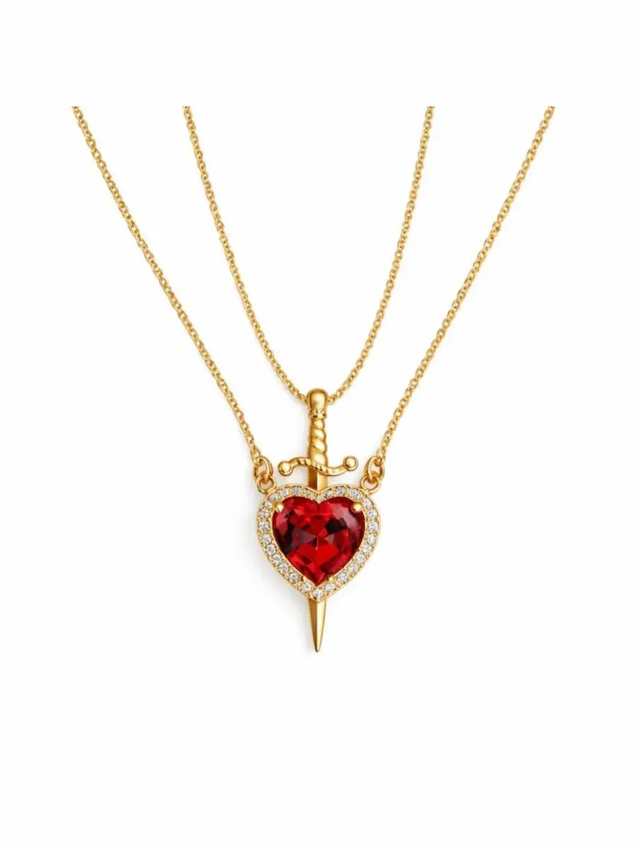Комплект из двух кулонов: Сердце и Кинжал Rebl Jewelry