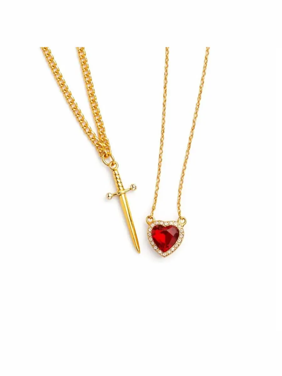 Комплект из двух кулонов: Сердце и Кинжал Rebl Jewelry — изображение 2 из 3, оттенок золото