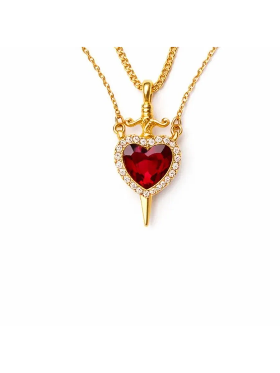Комплект из двух кулонов: Сердце и Кинжал Rebl Jewelry — изображение 3 из 3, оттенок золото
