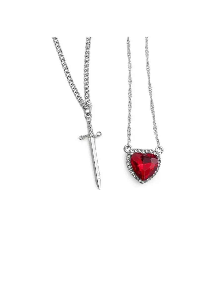 Комплект из двух кулонов: Сердце и Кинжал Rebl Jewelry — изображение 2 из 3, оттенок серебряный