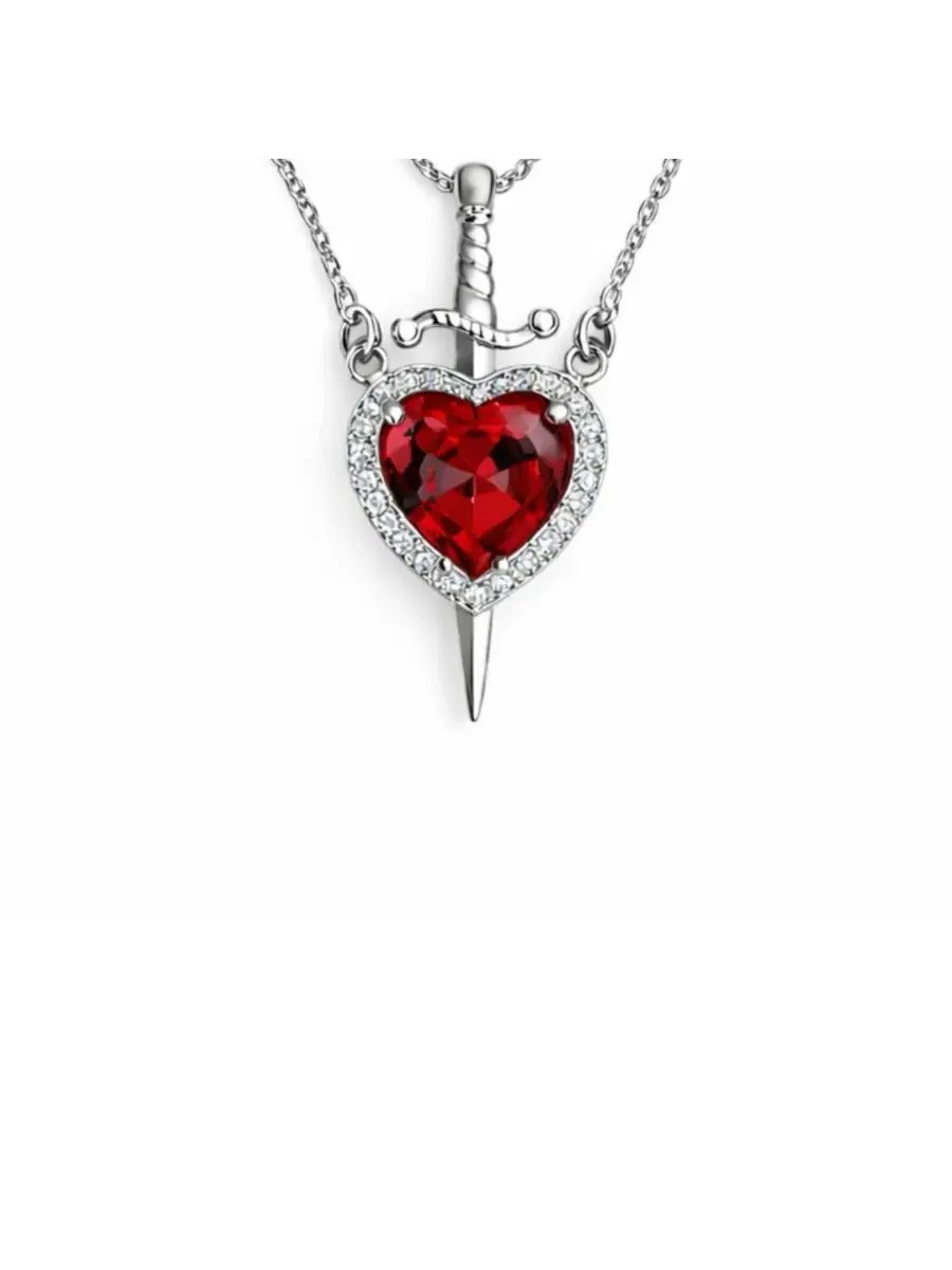 Комплект из двух кулонов: Сердце и Кинжал Rebl Jewelry — изображение 3 из 3, оттенок серебряный