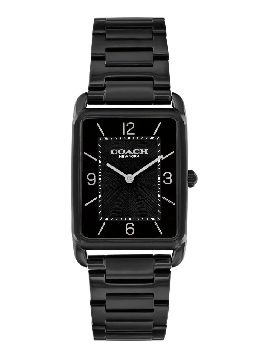 Часы унисекс Elliot Ionic Plated Black Stainless Steel Bracelet Watch, 32x26 мм Coach