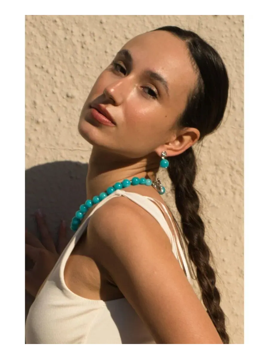 Серьги-подвески с амазонитом Gia Amazonite Drop Classicharms — изображение 7 из 7, оттенок синий