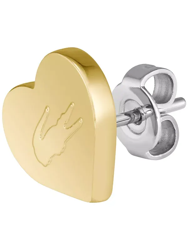 Серьги Women's Love My Croc из желтого золота с IP-покрытием Lacoste — изображение 2 из 4, оттенок золото