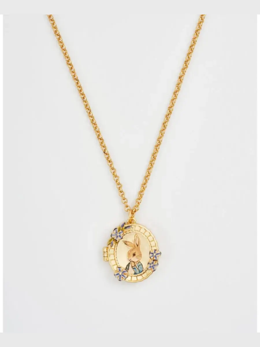 Подвеска-кулон с медальоном Peter Rabbit Cameo Locket Fable England — изображение 3 из 6, оттенок золото