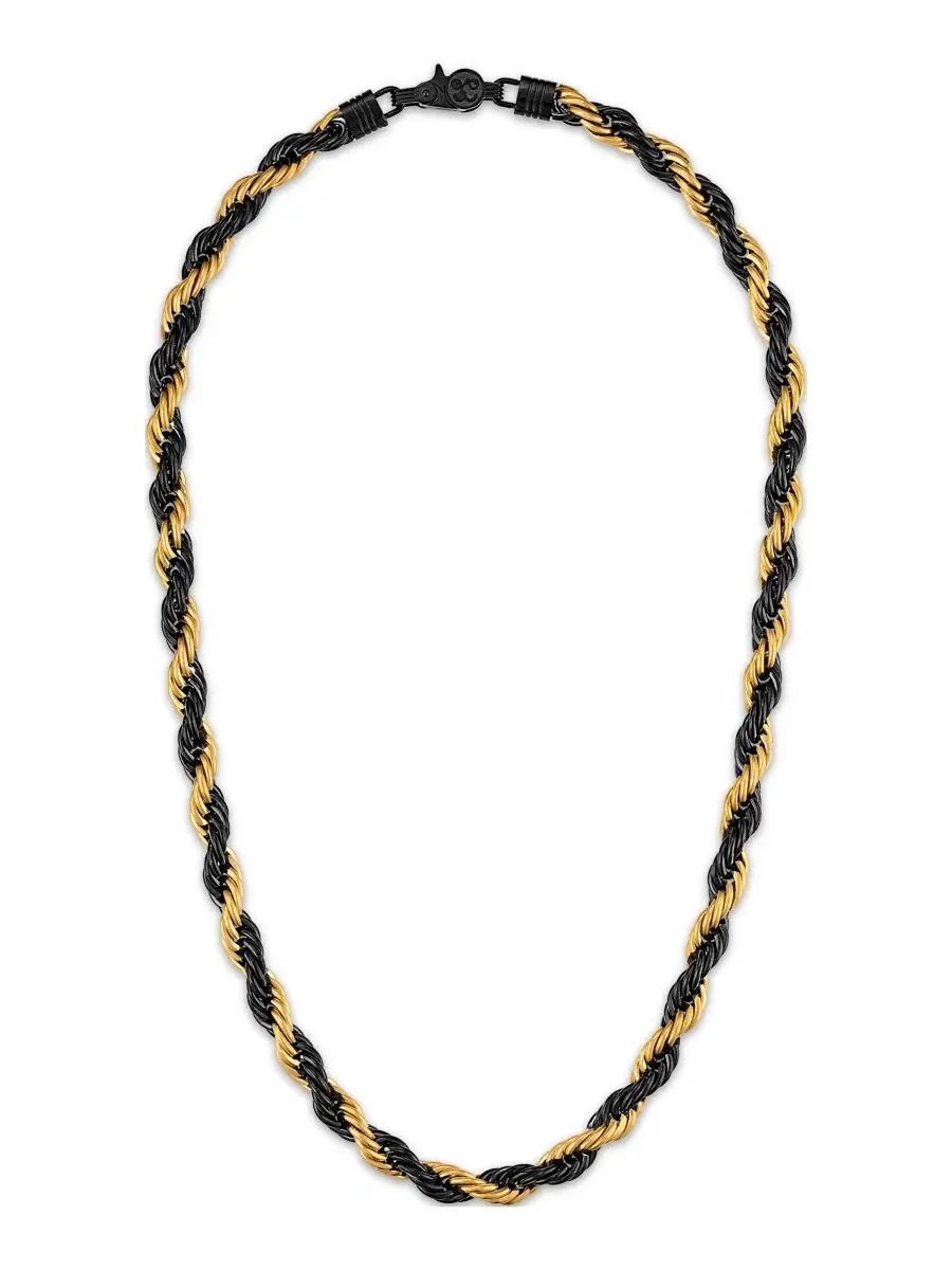 Мужское колье-цепь с переплетением, 56 см, черно-золотое Esquire Men's Jewelry — изображение 3 из 4