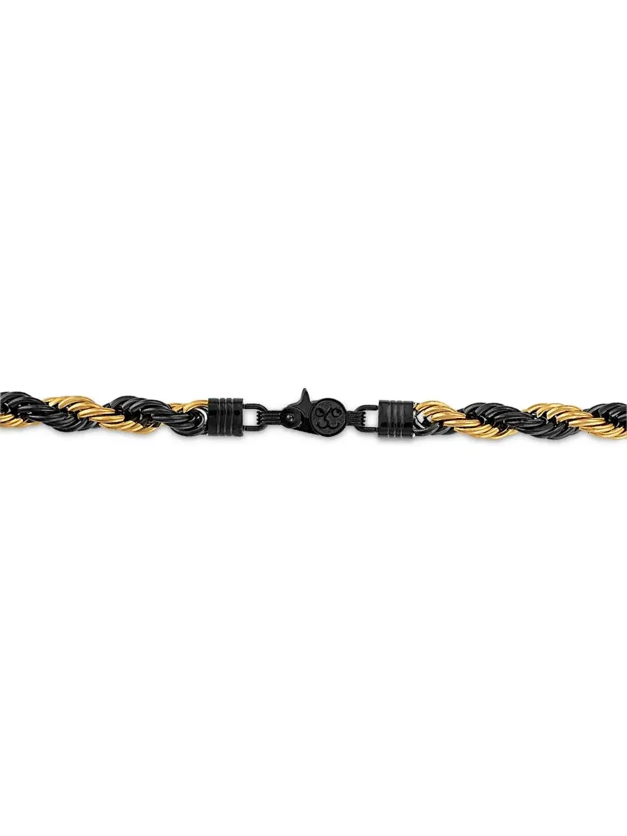 Мужское колье-цепь с переплетением, 56 см, черно-золотое Esquire Men's Jewelry — изображение 4 из 4