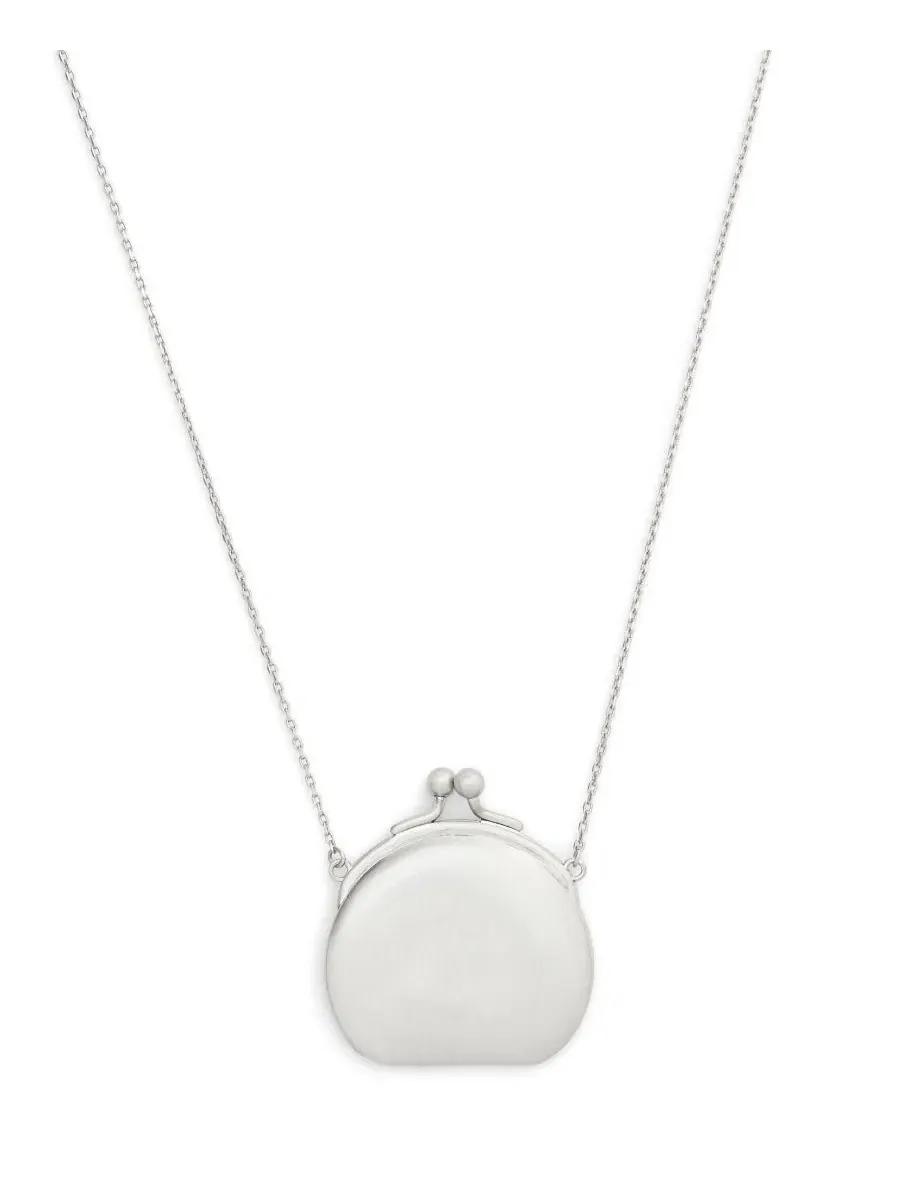 Колье с подвеской-кошельком Antique Silver Runway Coin Purse Pendant Necklace COACH — изображение 2 из 7, оттенок серебристый