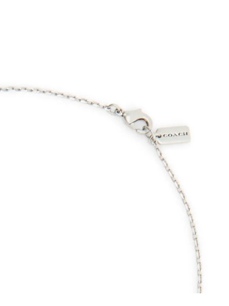 Колье с подвеской-кошельком Antique Silver Runway Coin Purse Pendant Necklace COACH — изображение 5 из 7, оттенок серебристый