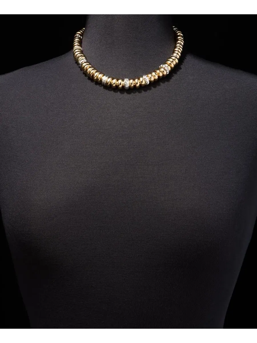 Колье-воротник с кристаллами и бусинами rondelle, модель Crystal Beaded All-Around Collar Necklace — изображение 2 из 4