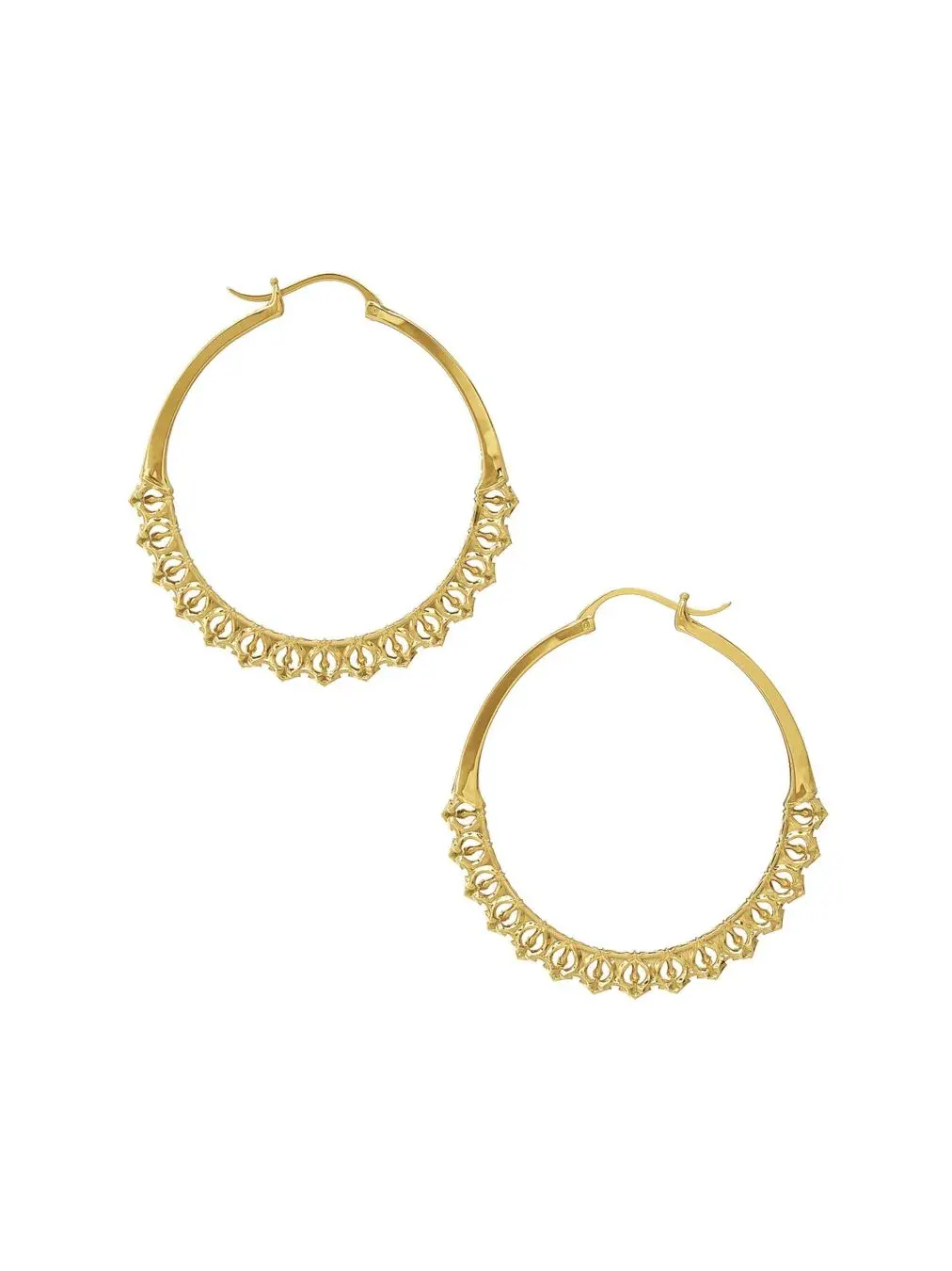 Серьги-кольца с рельефным узором, 5 см, Calla Hoops Astor & Orion — золотистый