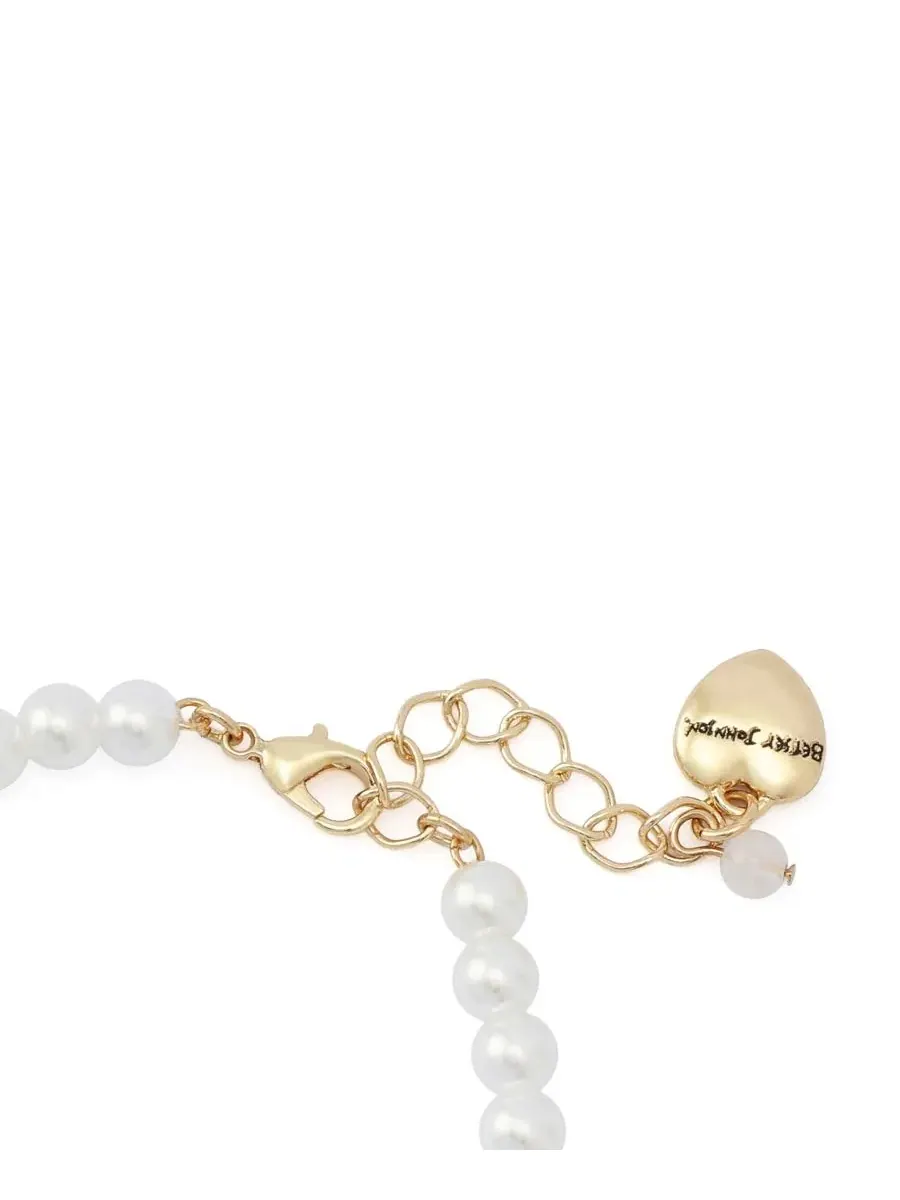 Браслет-шарм с подвесками для гольфа Faux Stone Golf Charm Mother of Pearl Strand Betsey Johnson — изображение 4 из 7