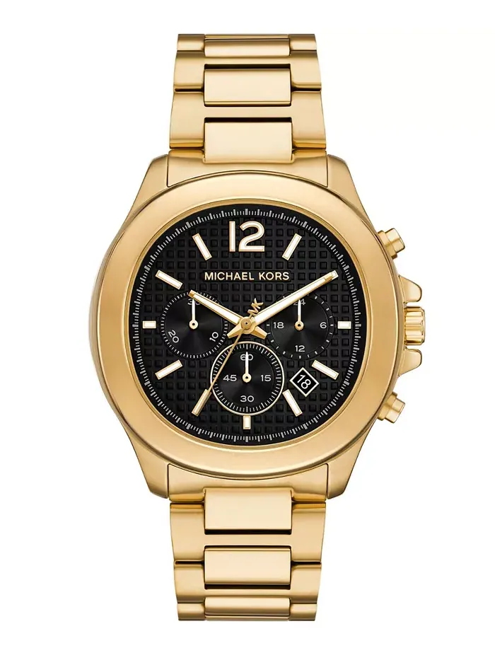Мужские часы Sage Chronograph с золотистым покрытием из нержавеющей стали, 42 мм Michael Kors