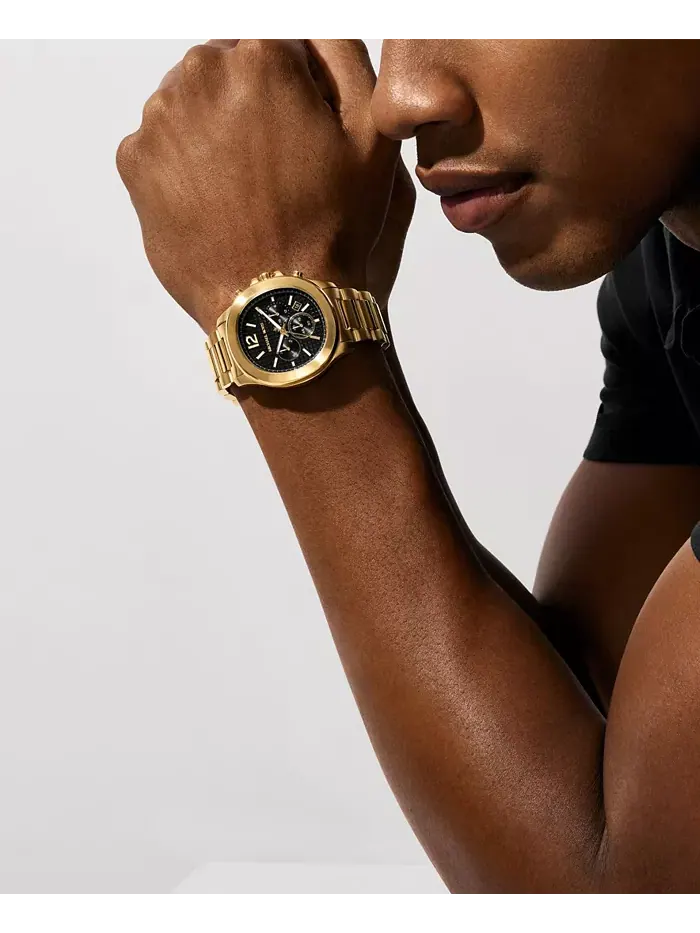 Мужские часы Sage Chronograph с золотистым покрытием из нержавеющей стали, 42 мм Michael Kors — изображение 4 из 5
