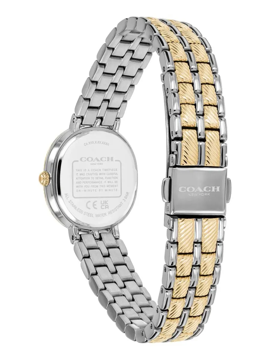 Женские часы Harlow Two-Tone с браслетом из стали COACH — изображение 2 из 4, оттенок серебристый/белый