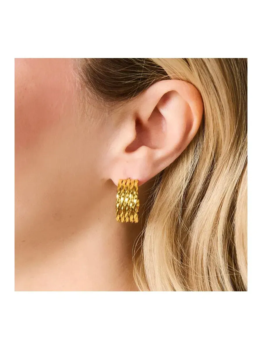 Серьги-кольца с витым дизайном Blake Twisted Hoops Little Sky Stone — изображение 2 из 3, оттенок золотистый
