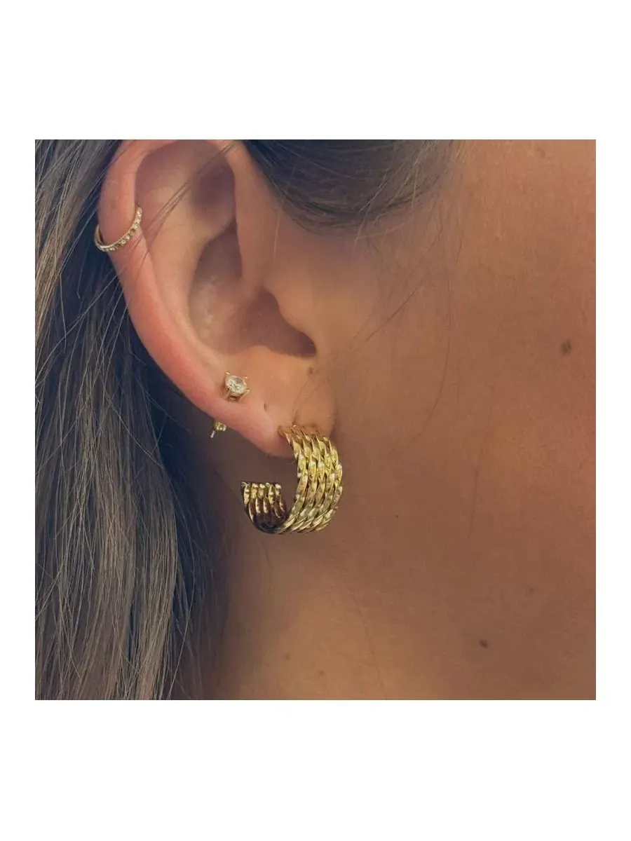 Серьги-кольца с витым дизайном Blake Twisted Hoops Little Sky Stone — изображение 3 из 3, оттенок золотистый