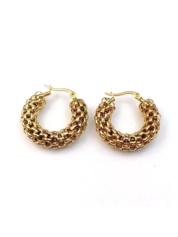 Серьги-Кольца из позолоченной нержавеющей стали Rebl Jewelry