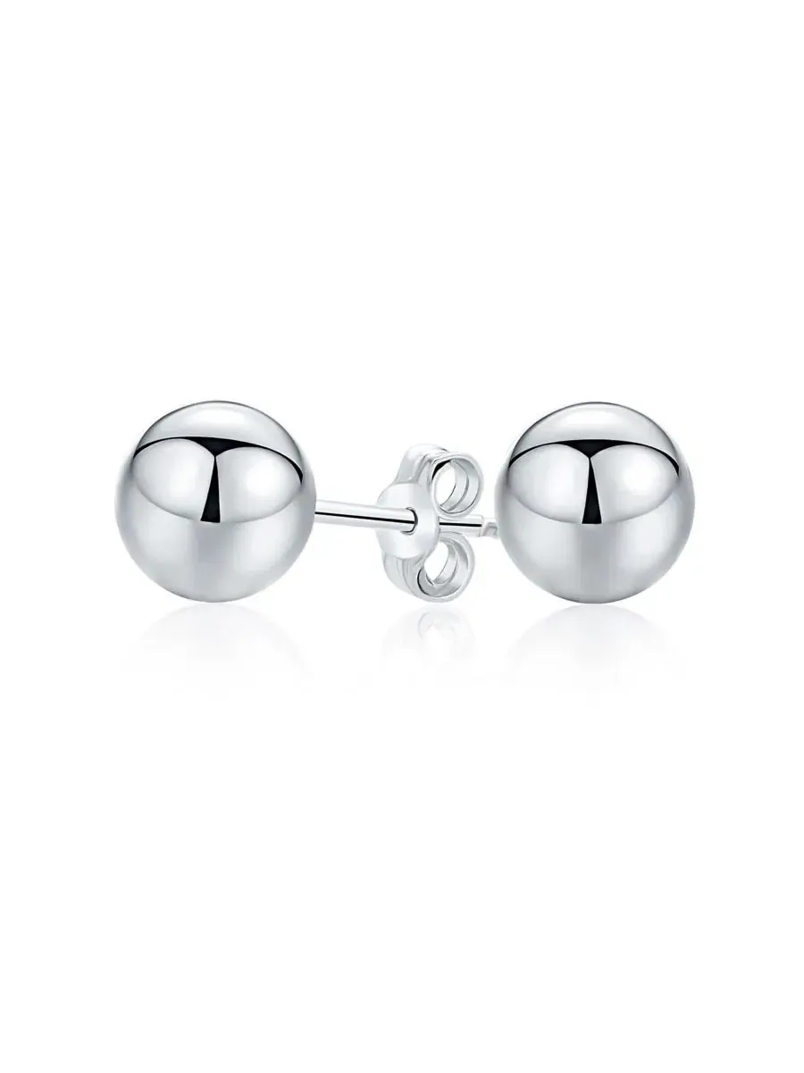 Серьги-гвоздики круглые из стерлингового серебра 925 пробы Bling Jewelry
