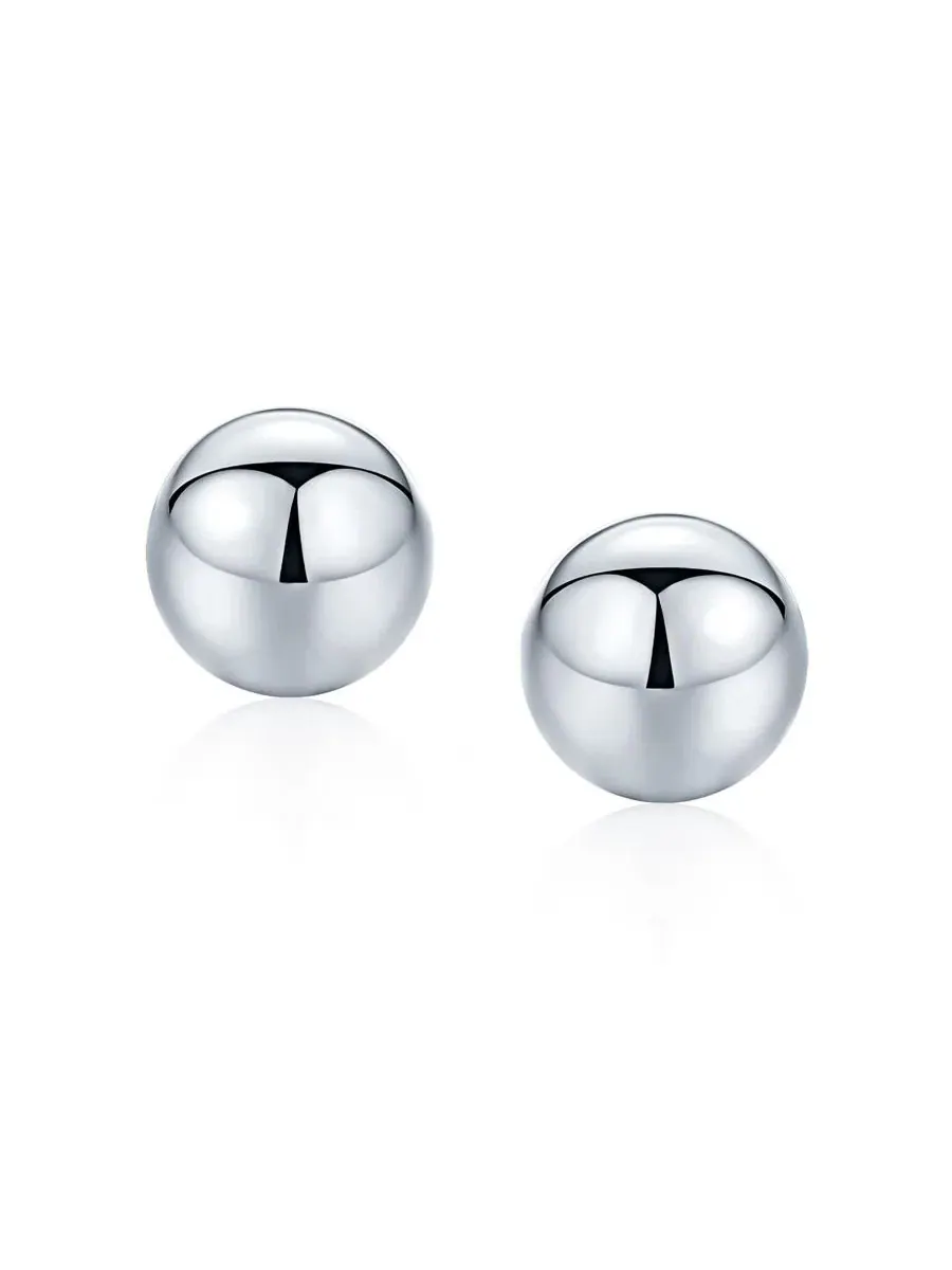Серьги-гвоздики круглые из стерлингового серебра 925 пробы Bling Jewelry — изображение 3 из 4, оттенок серебряный