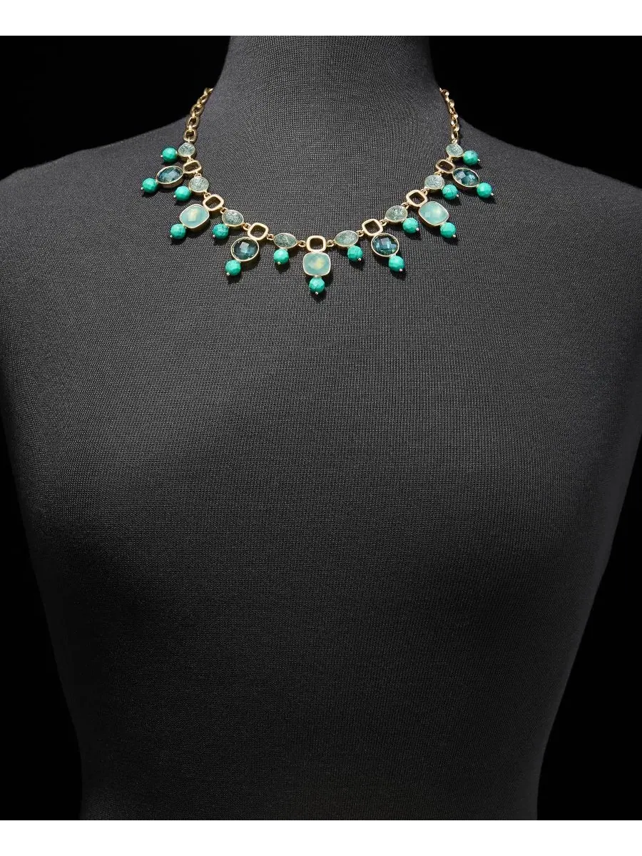 Ожерелье с бусинами из камня, 16 дюймов + удлинитель 3 дюйма, модель Stone Beaded Statement Anne — изображение 3 из 5