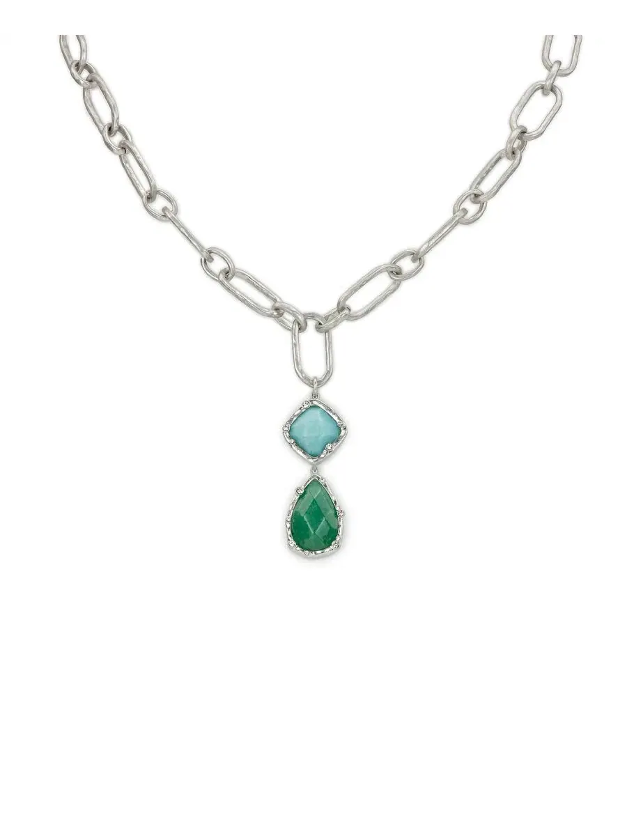 Колье-подвеска с цепочкой Rhodium-Plated Double Drop Patricia Nash