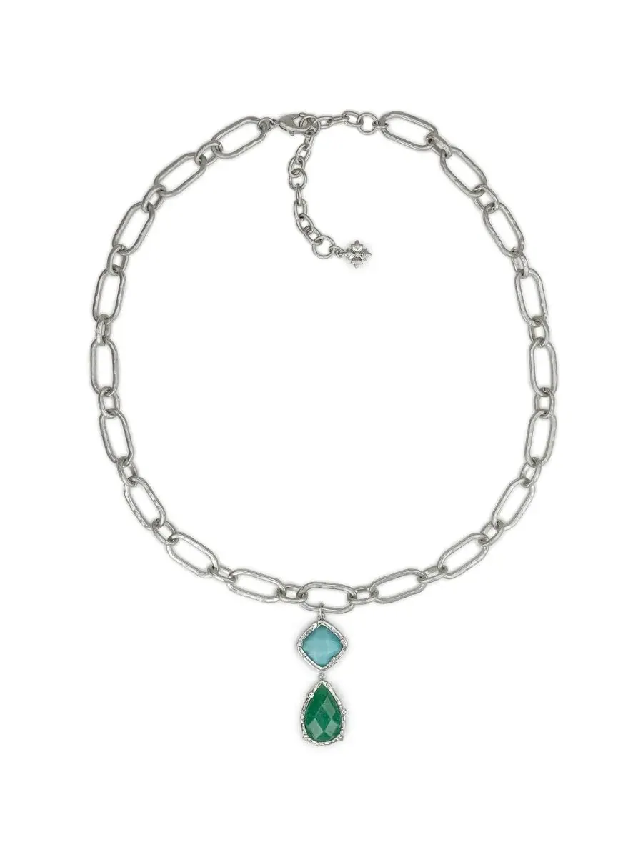 Колье-подвеска с цепочкой Rhodium-Plated Double Drop Patricia Nash — изображение 2 из 3, оттенок серебристый
