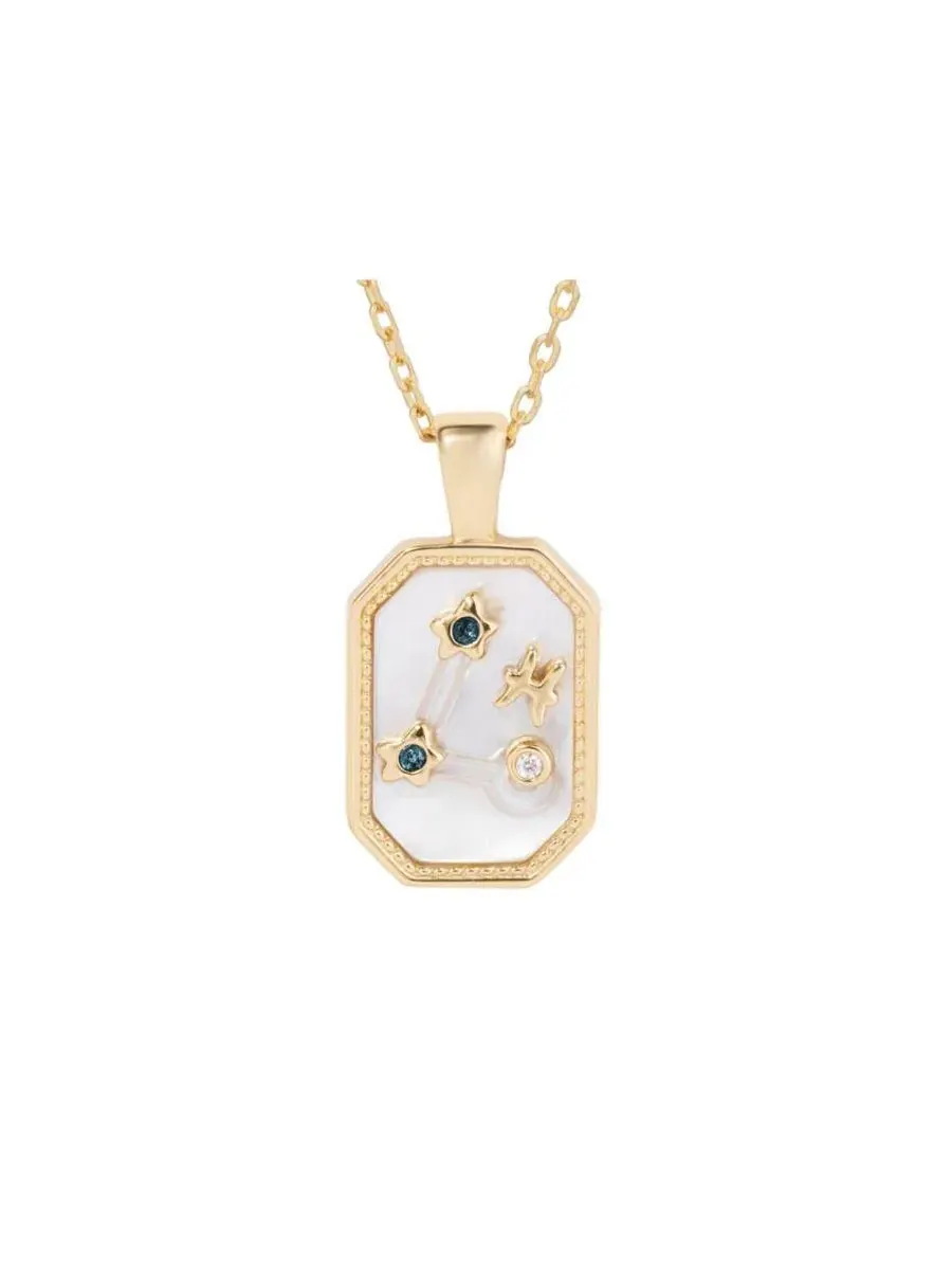 Кулон-подвеска с созвездием и камнем рождения, модель Birthstone Zodiac Pendant Necklace Little Sky