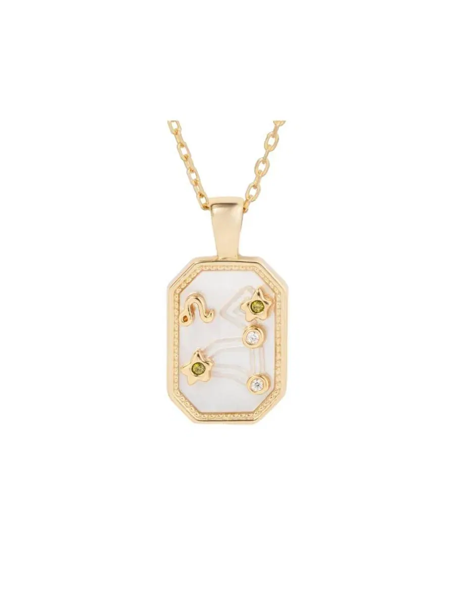 Кулон с зодиакальным созвездием и камнем рождения, модель Birthstone Zodiac Pendant Little Sky