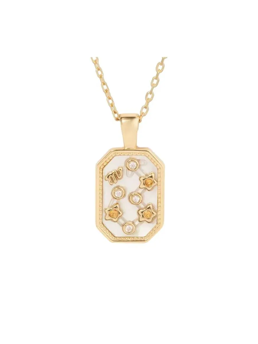 Кулон-подвеска с созвездием и камнем рождения Little Sky Stone, Scorpio / November: Citrine