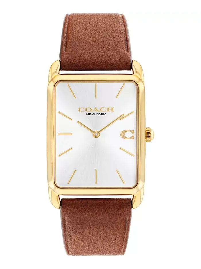 Мужские часы Elliot с кожаным ремешком, 32 x 36 мм Coach