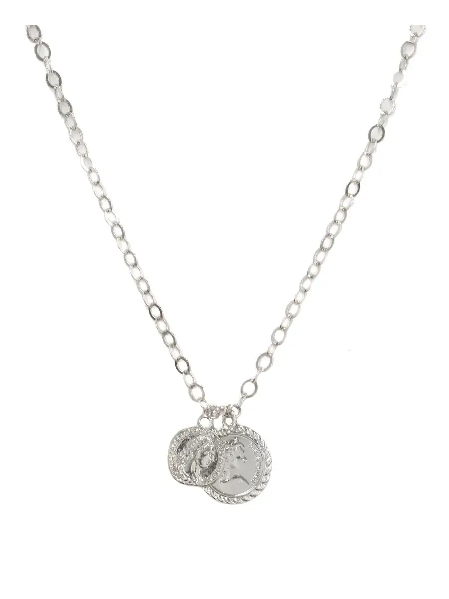 Ожерелье с двойной монетой The Adventurer Double Rhodium Coin ETTIKA
