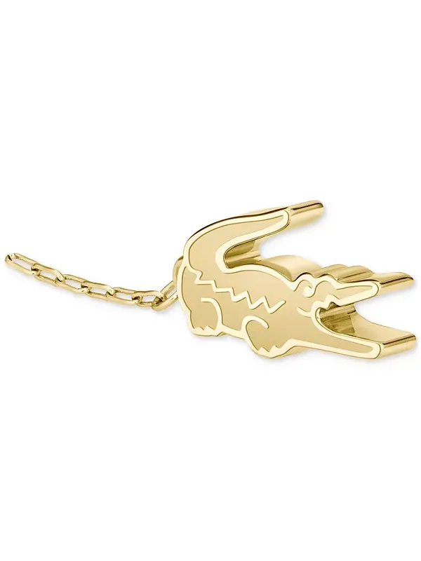 Золотистые серьги-подвески из крокодиловой цепочки Lacoste — изображение 2 из 4, оттенок золото