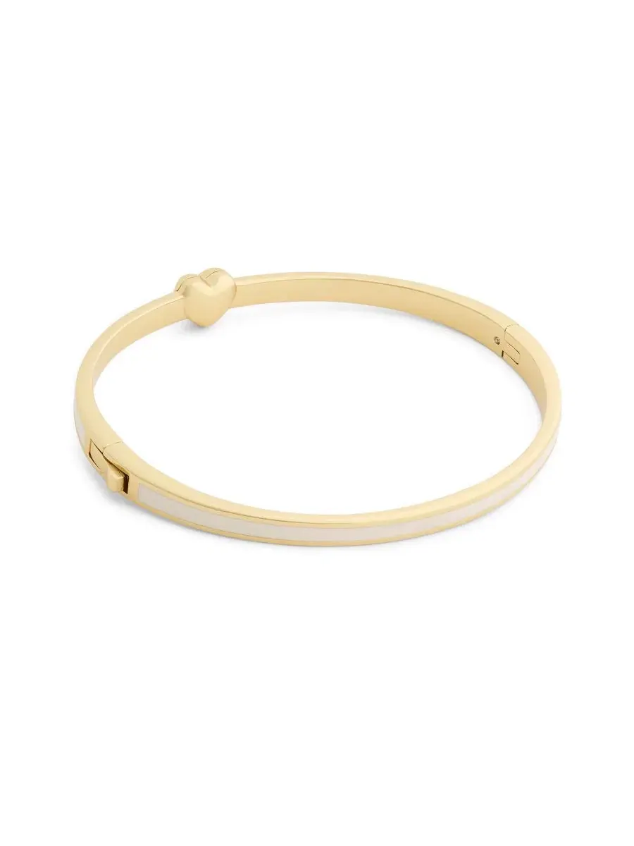 Браслет-манжета с сердцем и фирменным мотивом C, Chalk Signature C Heart Enamel Bangle COACH — изображение 3 из 7
