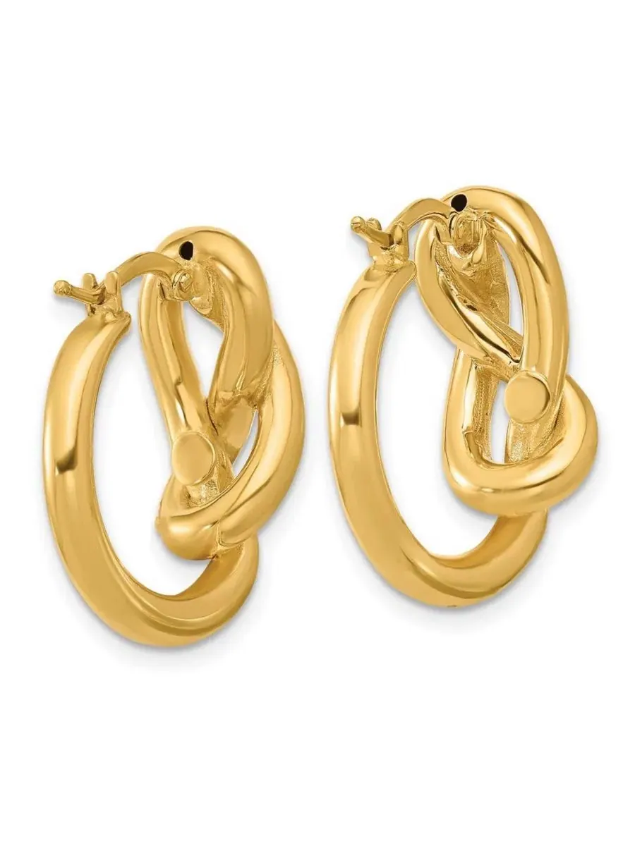 Серьги-кольца из желтого золота 18к с узлом бесконечности, 23 мм Curata Jewelry — изображение 5 из 7, оттенок нет цвета