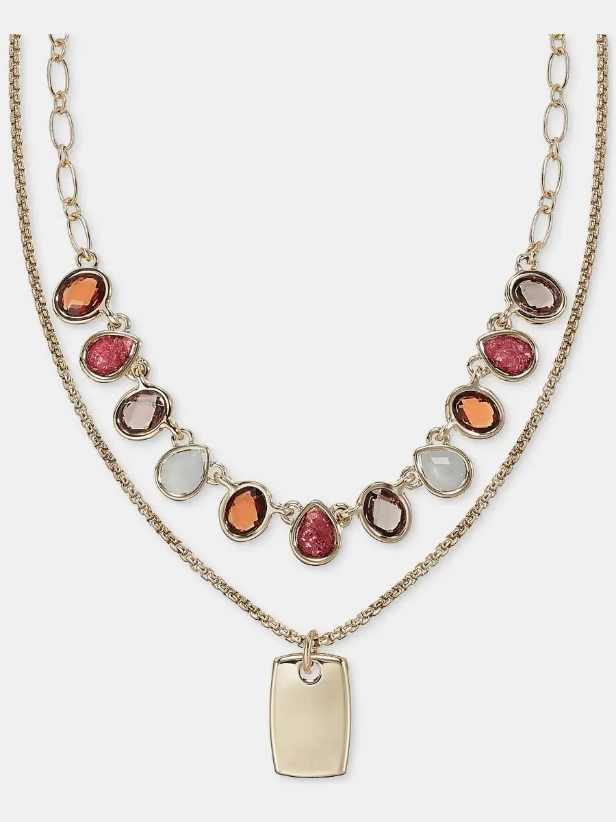 Колье с подвеской-кулоном и камнем Stone & Dog Tag Anne Klein