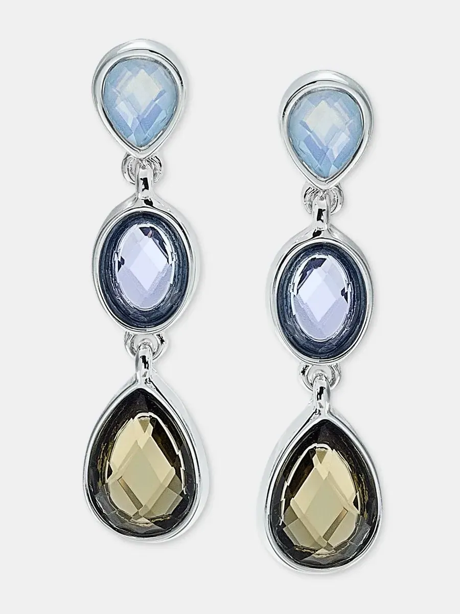 Серьги-подвески с гранеными камнями Anne Klein