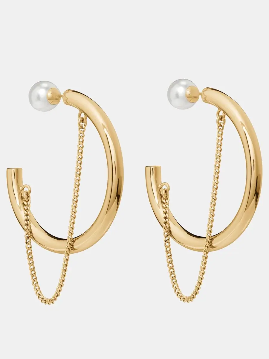 Серьги-кольца с цепочкой Kate Spade New York