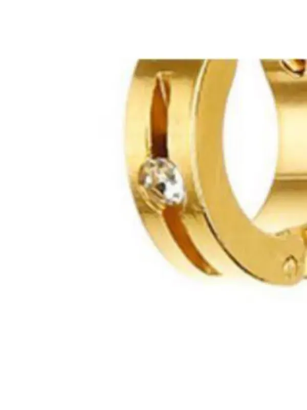 Серьга-Кольцо с кристаллами Rebl Jewelry — изображение 2 из 2, оттенок золото