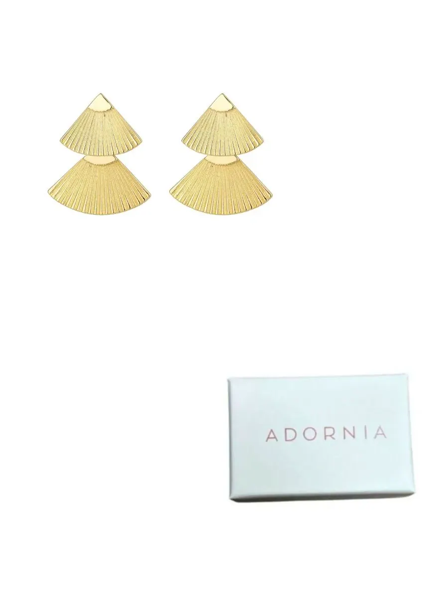 Серьги-пусеты Honore Statement ADORNIA — изображение 4 из 4, оттенок золото