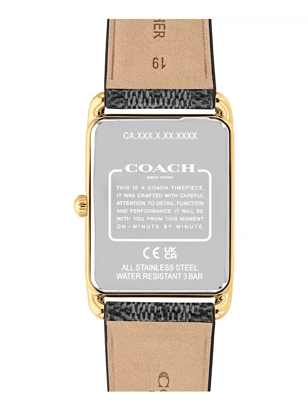 Мужские часы Elliot с черным кожаным ремешком, 32 x 36 мм Coach — изображение 2 из 4, оттенок черный