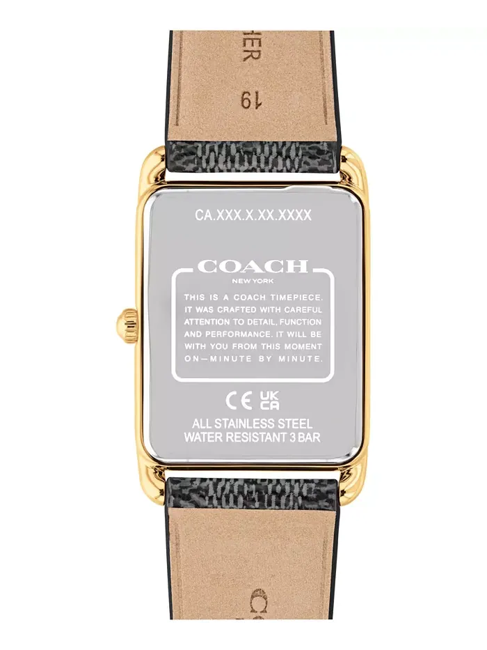 Мужские часы Elliot с черным кожаным ремешком, 32 x 36мм Coach — изображение 2 из 7