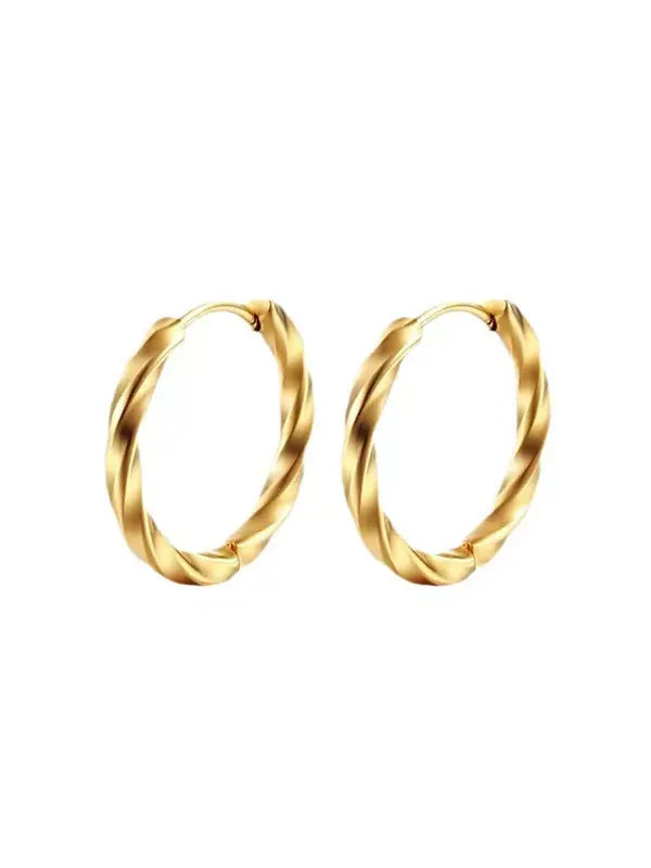 Серьги-Кольца из нержавеющей стали в форме витков Rebl Jewelry