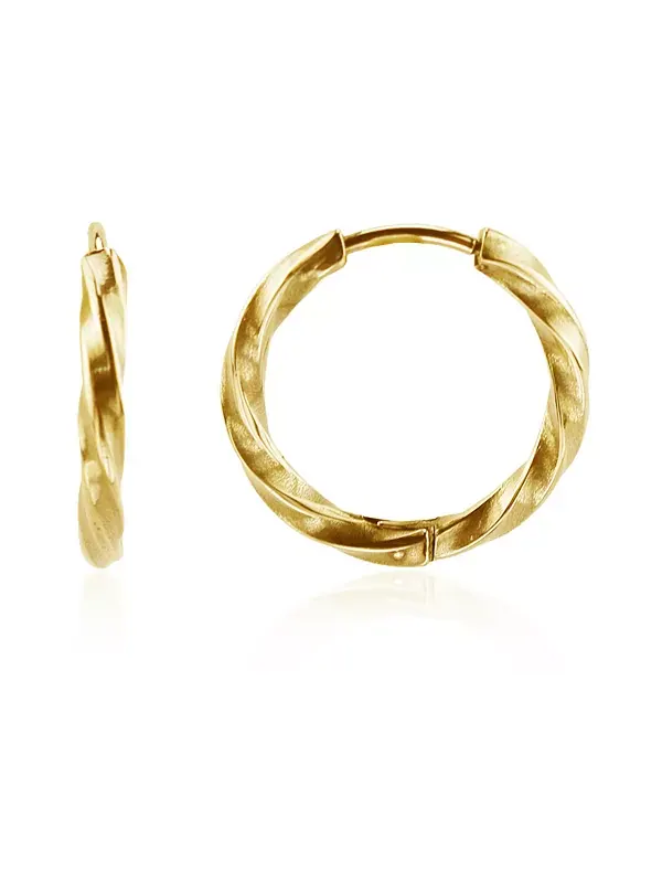 Серьги-Кольца из нержавеющей стали в форме витков Rebl Jewelry — изображение 2 из 2, оттенок золото