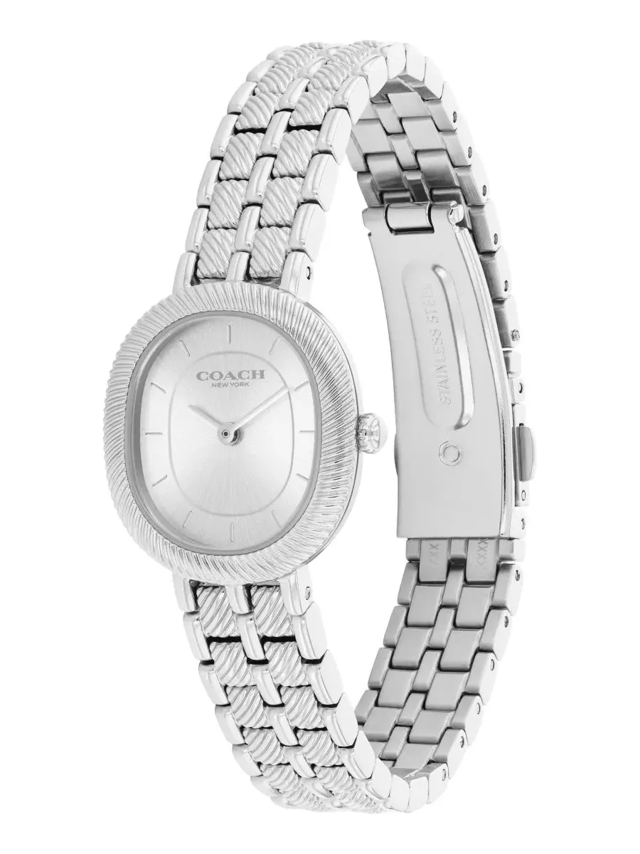 Женские часы Harlow Silver Tone Stainless Steel Bracelet Watch, 23.8mm COACH — изображение 3 из 5, оттенок серебряный