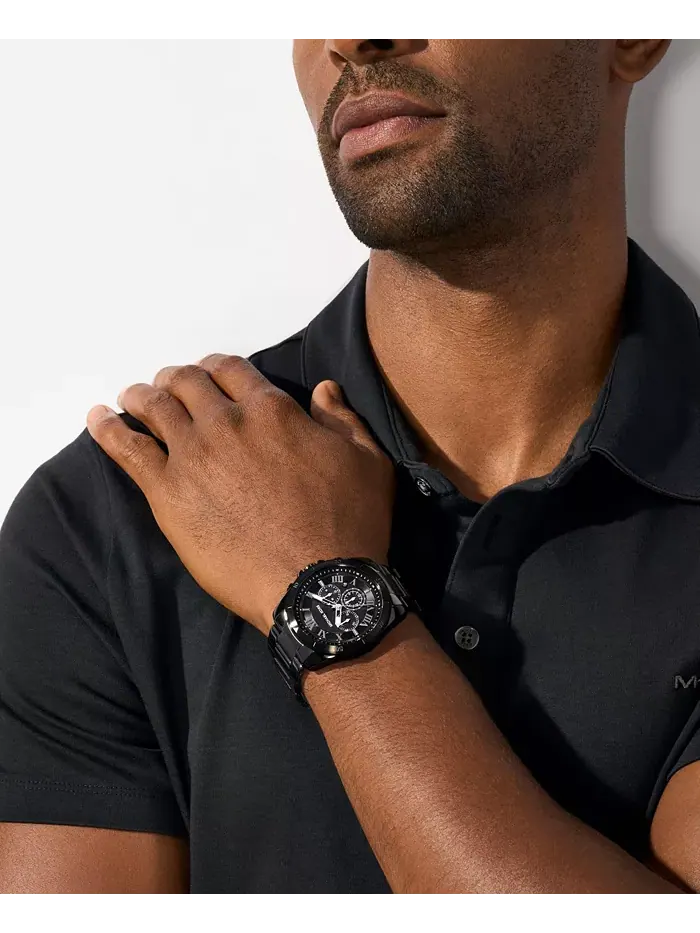 Мужские часы Alek Chronograph, черные, из нержавеющей стали, 44 мм Michael Kors — изображение 4 из 4