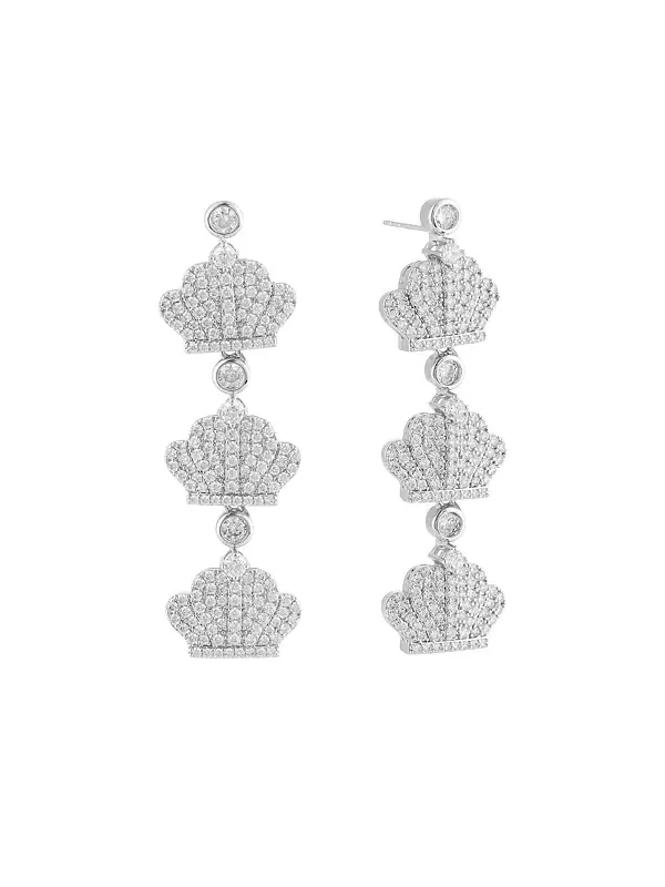 Серьги-Короны из латуни с платиновым покрытием Heymaeve — золотистый